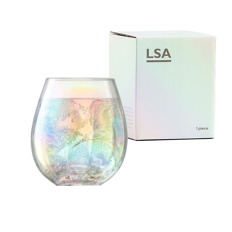 Cốc nước thuỷ tinh pha lê màu hologram 420ml Hãng LSA