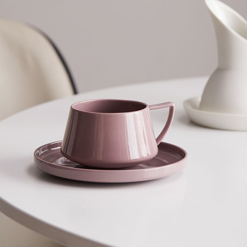 Cốc sứ Morandi kèm đĩa D15 250ml